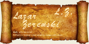 Lazar Zeremski vizit kartica